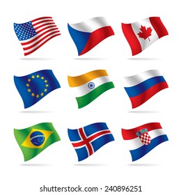 Set of world flags. Vector illustration