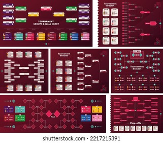 Juego de la plantilla de calendario de partidos de la partida de fútbol mundial 2022. Corchete del Torneo de Fútbol 2022 con grupos y partidos. Mesa de resultados de fútbol, participando en el juego final de campeonato.