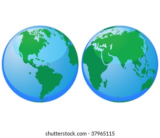 Set of world globes for design use