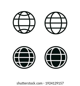 Set World Icon, Globe Logo Template