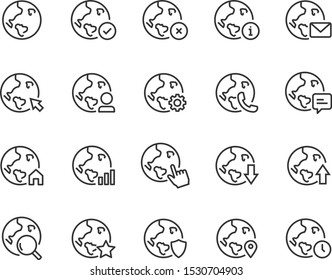 set of world icons, global, globe, network, connection, location