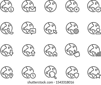 set of world icons, globe, global, internet, world, connect