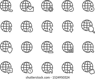 set of world icons, network, global, travel, info, connect
