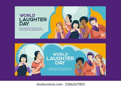 Cartel del Día Mundial de la Risa con diversidad de personas