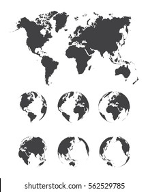 Set of world map