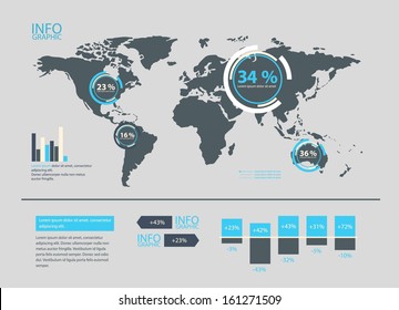 Set of World Map and infographics elements.