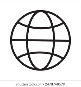 set of world map vector line icons, such as map, way, globe