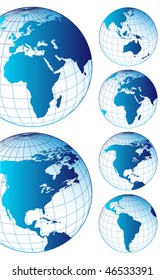 Set of world maps