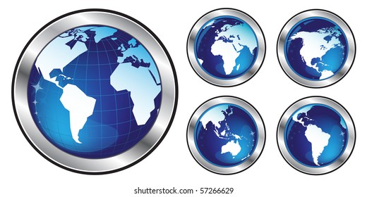 Set of world maps
