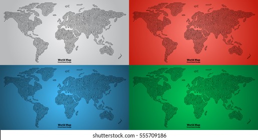Set of World Maps circuit board design