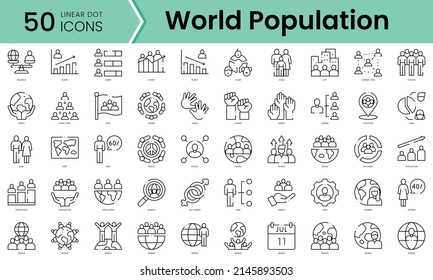 Set of world population icons. Line art style icons bundle. vector illustration