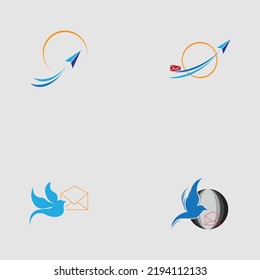 set of World Post Day logo with post box (mail box) icon design and world map background