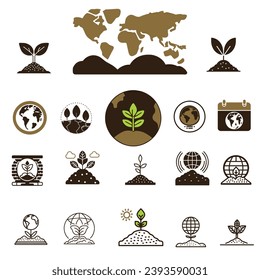 Conjunto de elementos de diseño del día mundial del suelo, colección de diseños del día mundial del suelo	
