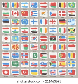 Set of World States Flags.