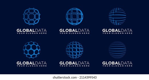 set of world technology Logo Design vector Template.