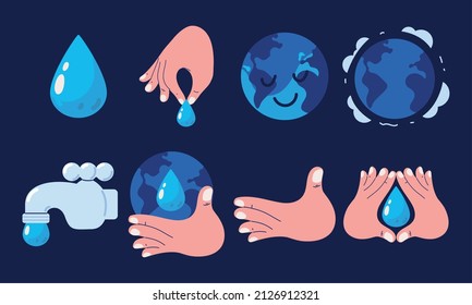 set of world water day design