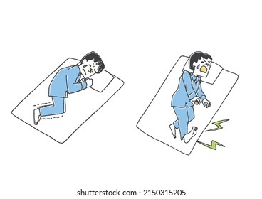 A set worries that occur when sleeping Comical handwritten person vector  warm line drawing