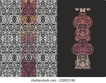 Set of woven texture, decorative elements