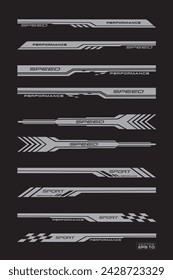 Set Wrap Design For Car vectors. Sports stripes, car stickers. Racing decals for tuning.