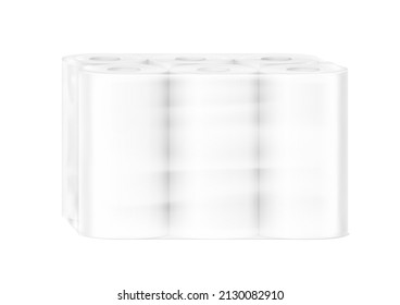 Set of wrap paper roll mockup. Vector illustration isolated on white background. Can be use for template your design, presentation, promo, ad. EPS10.	