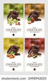 A set of wrappers for chocolate. Vector illustration