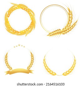Set a wreath of ear. icon on a white background. Vector, eps10