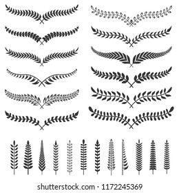 Set of wreath illustration. Design element for poster, sign, emblem, badge, t shirt. Vector image