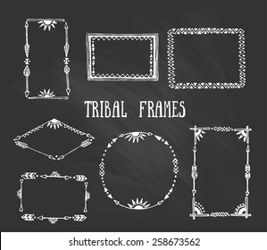 Set of wreaths and frames with place for your text. Vector illustration