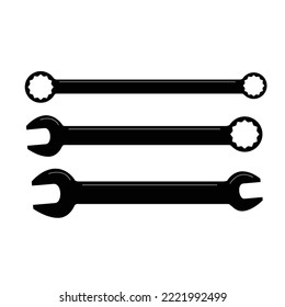 set of wrench combination vector design free vector image