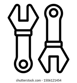 Set wrench icon. Outline set wrench vector icon for web design isolated on white background