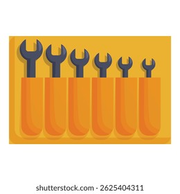 Set of wrenches is neatly arranged in a toolbox, ready for a mechanic to use for repairs