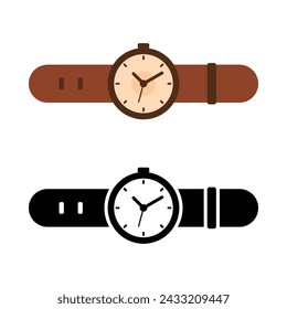 Set wristwatch strap icon flat vector design