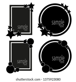 Set of writing area decorated with shapes.