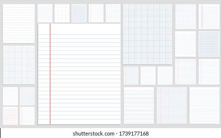 Set of writing squared paper and ruler - Vector