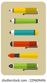 Writing utensils stock vector. Illustration of objects - 30761403