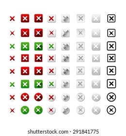 Set of wrong mark icon isolated on white background vector illustration 