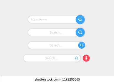 Set www search bar icons. Vector illustration isolated on white background. www search bar icon for web site, app, ui and logo. Concept search and www.