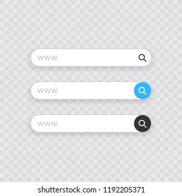 Set Www Search Bar Icons. Vector Illustration Isolated On White Background. Www Search Bar Icon For Web Site, App, Ui And Logo. Concept Search And Www.
