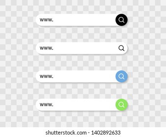 Set www search bar icons. Vector illustration isolated on white background. www search bar icon for web site, app, ui and logo. Concept search and www.