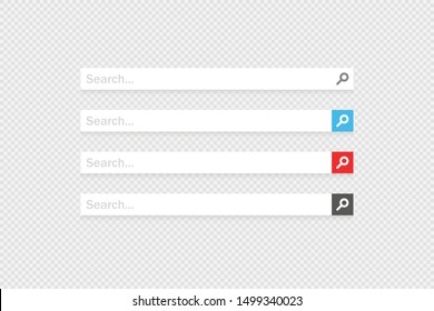 Set of www search bar icons. Vector illustration in flat design