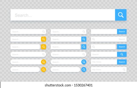 Set www search bar icons. Vector illustration isolated on white background. www search bar icon for web site, app, ui and logo. Concept search and www.