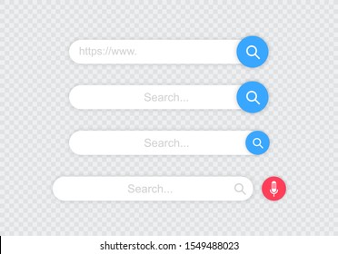 Set www search bar icons. Vector illustration isolated on white background. www search bar icon for web site, app, ui and logo. Concept search and www.