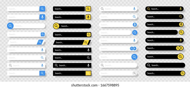 Set www search bar icons. Vector illustration isolated on white background. www search bar icon for web site, app, ui and logo. Concept search and www. Vector illustration.