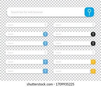 Set www search bar. www search bar for web site, app, Concept search and www. Vector illustration on white background