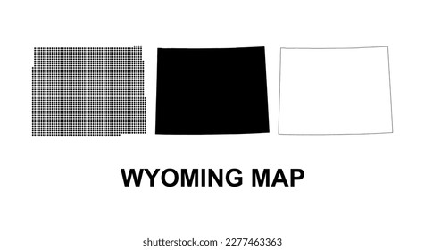 Set of Wyoming map shape, united states of america. Flat concept icon symbol vector illustration .