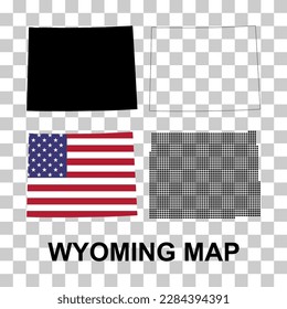Set of Wyoming map shape, united states of america. Flat concept icon symbol vector illustration .