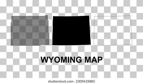 Set of Wyoming map shape, united states of america. Flat concept icon symbol vector illustration .
