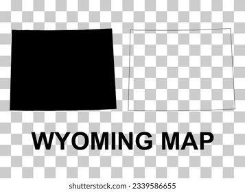 Set of Wyoming map shape, united states of america. Flat concept icon symbol vector illustration .