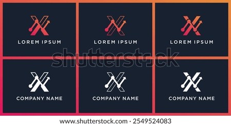 set X abstract business and financial logo