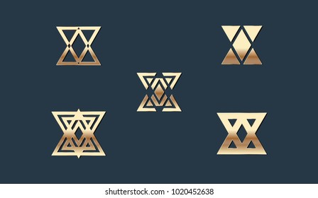 Set of X Letter Logo Template Design Vector Illustration